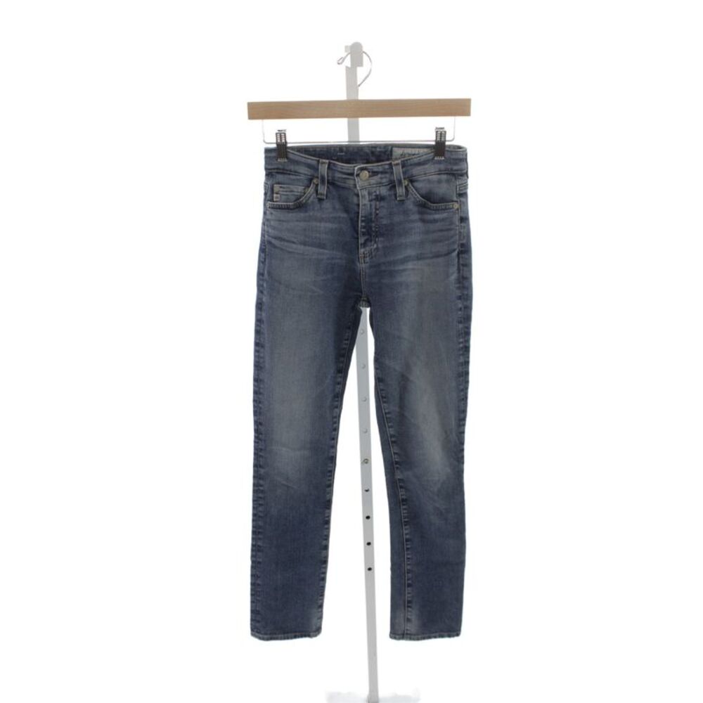 AG-ED Denim Womens Straight Jeans Blue Mid-Rise Cotton Size 24